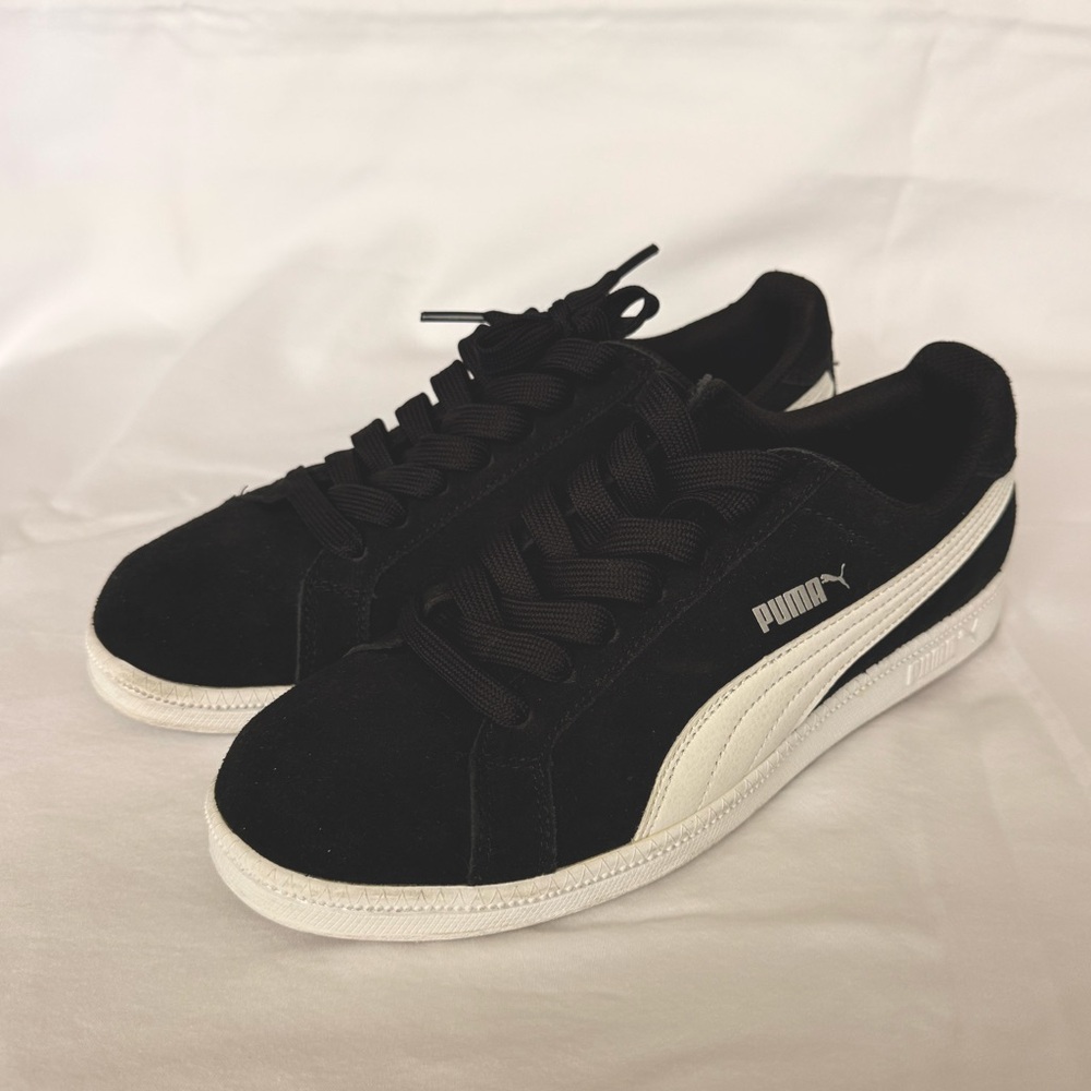 Puma Classic Black and White Suede Sneakers